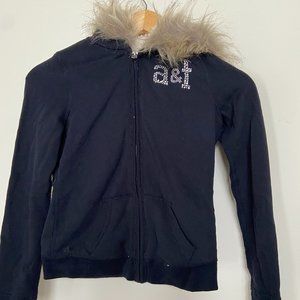 abercrombie kids soft sherpa and fur zip-up hoodie
